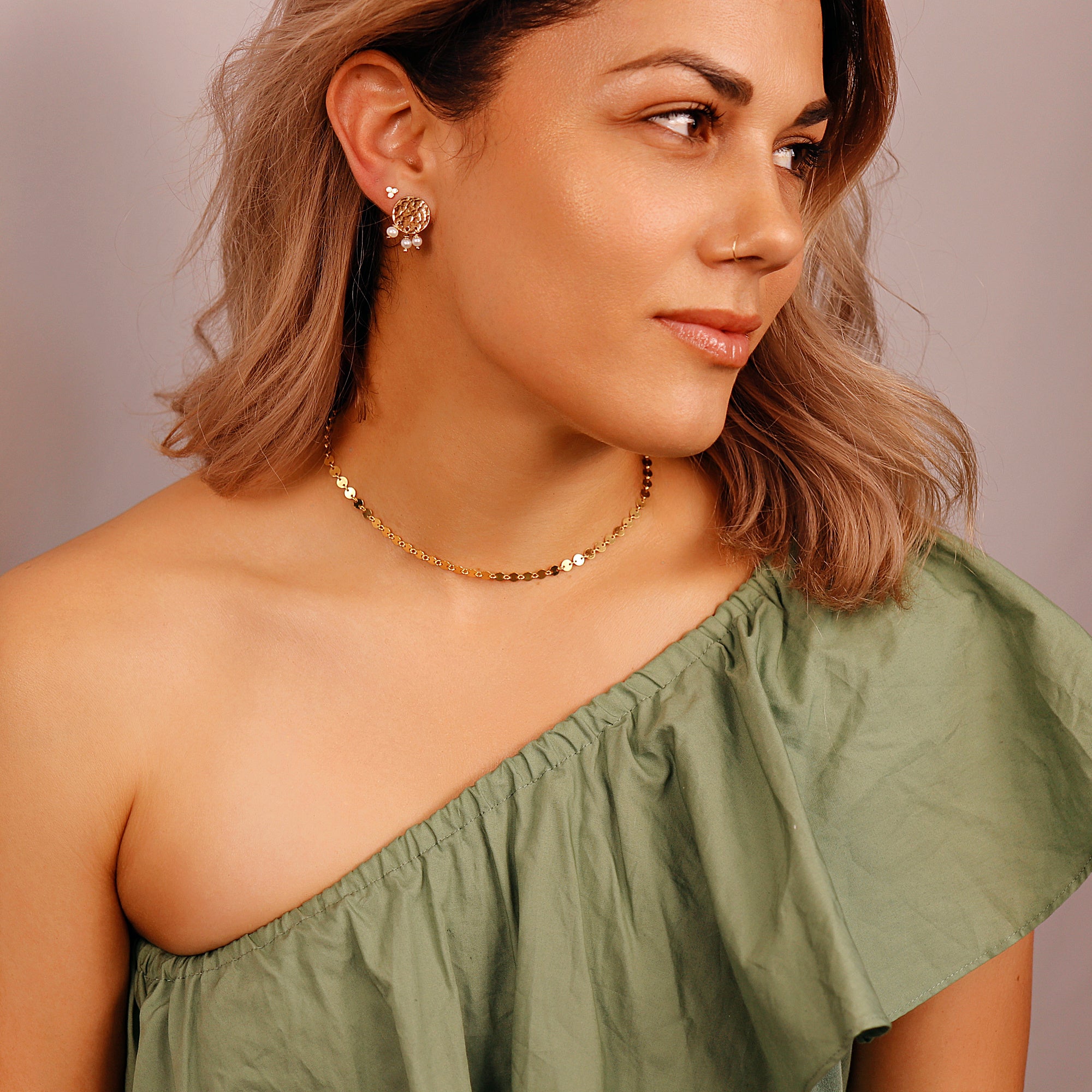 Gold Coin Disc Choker