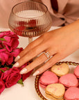 Emerald Cut Morganite Ring 14k Solid Gold