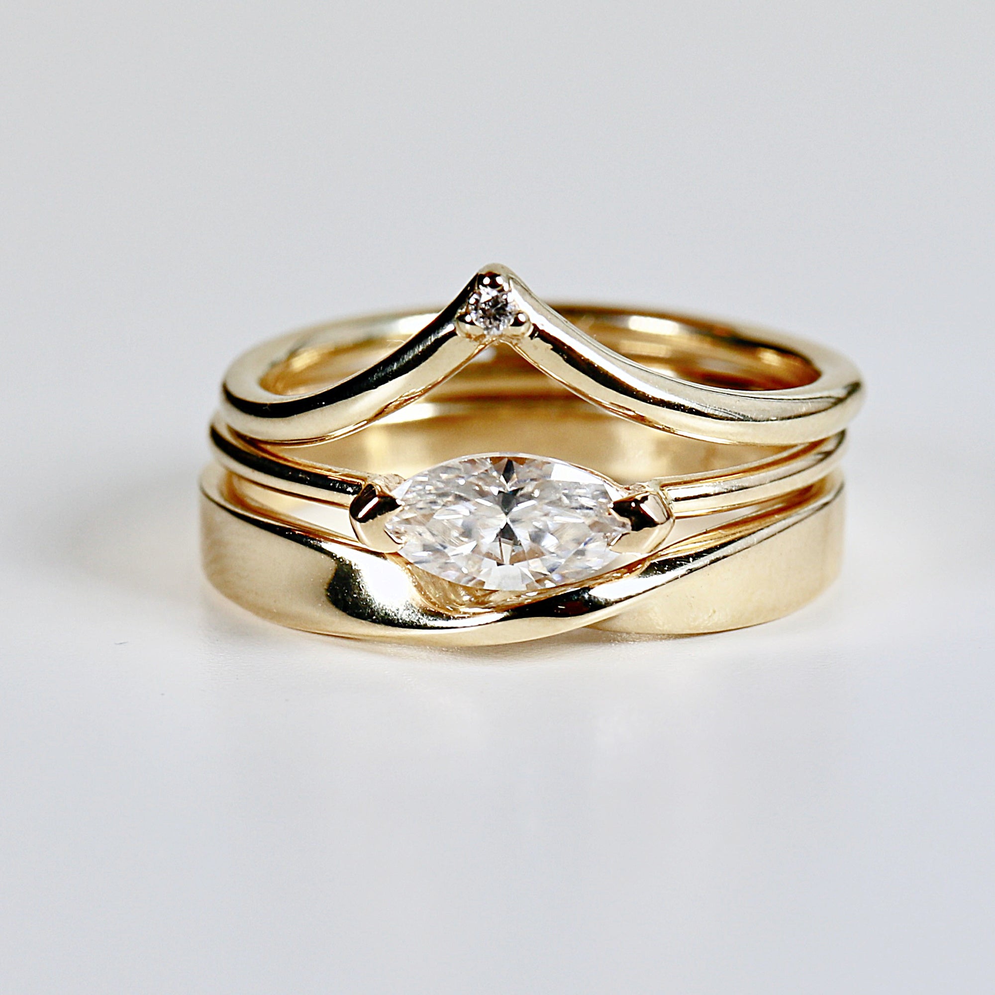 Marquise Moissanite Ring 14k Gold