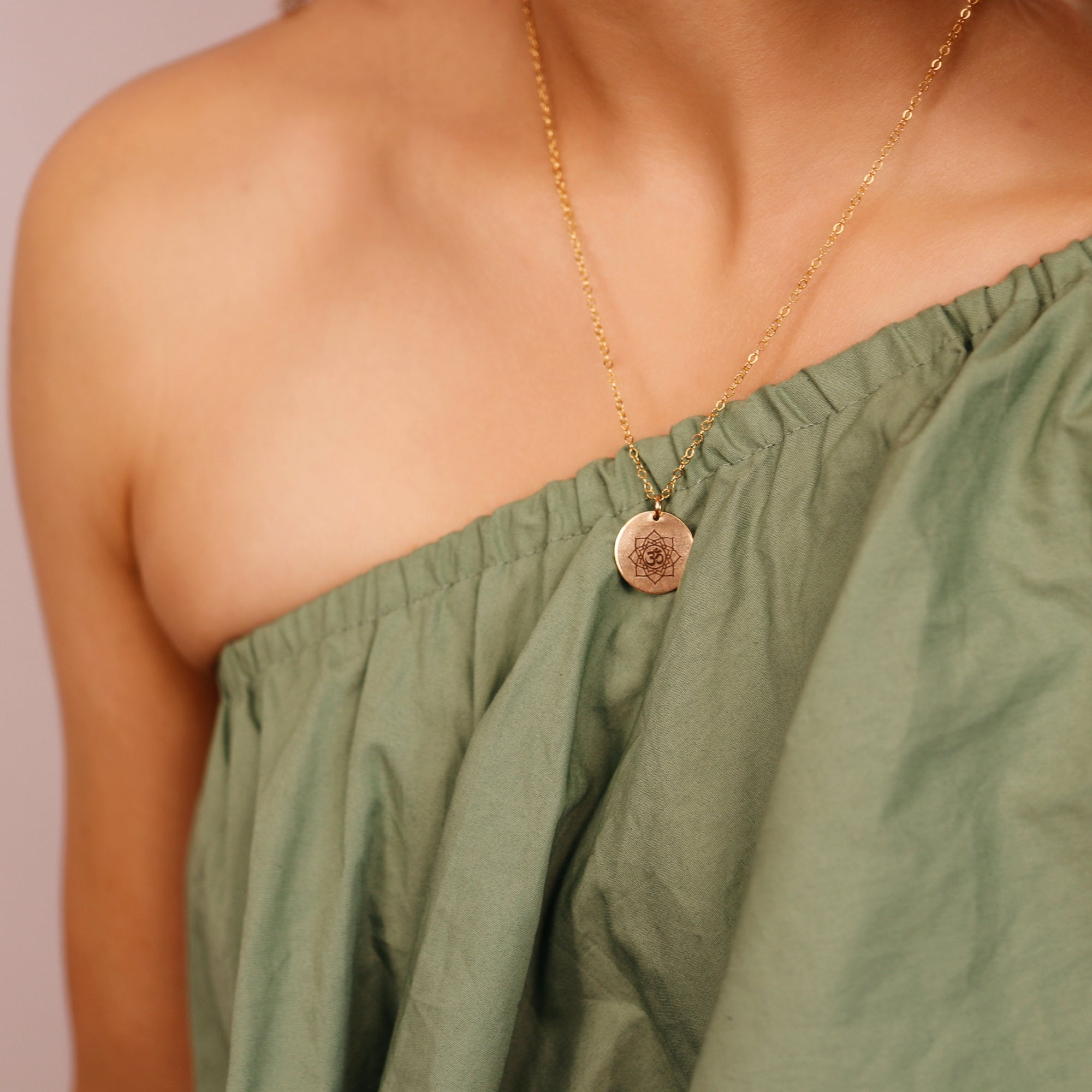 Actual Handwriting Disk Necklace, Kids Name Gold Pendant