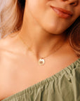 Actual Handwriting Disk Necklace, Kids Name Gold Pendant