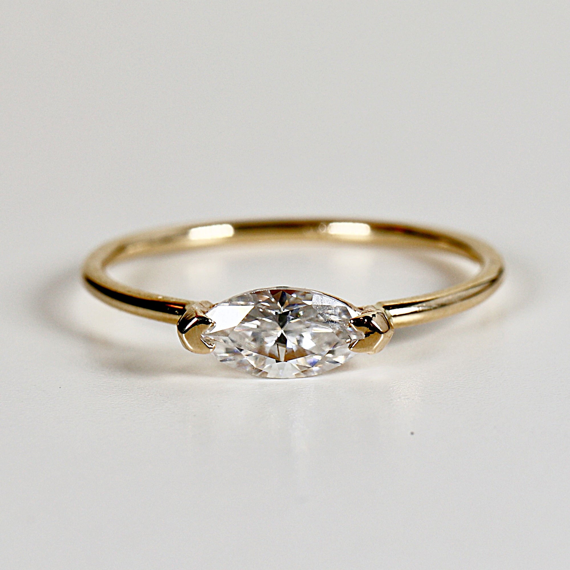 Marquise Moissanite Ring 14k Gold