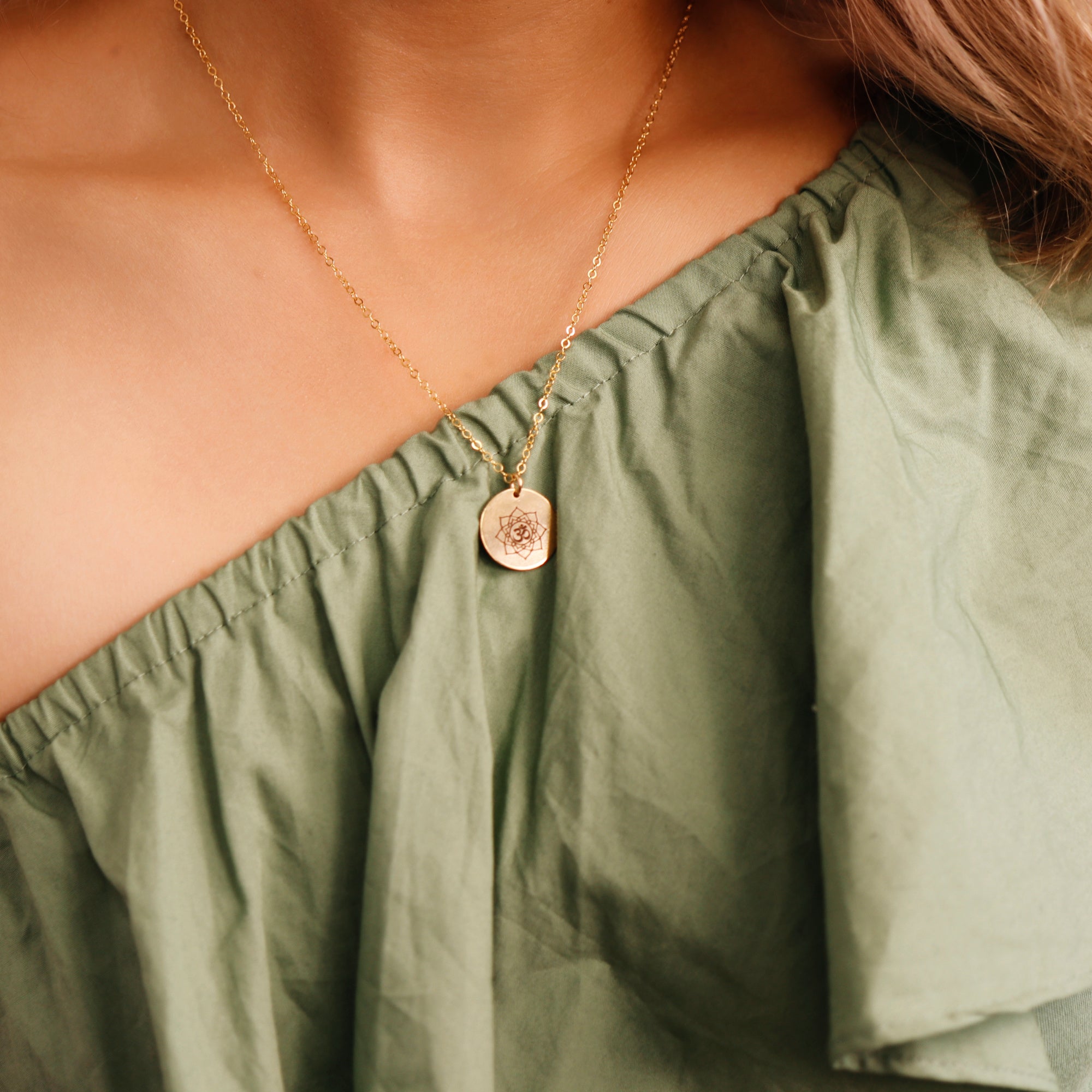 Actual Handwriting Disk Necklace, Kids Name Gold Pendant