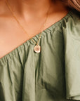 Actual Handwriting Disk Necklace, Kids Name Gold Pendant