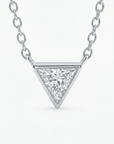 Triangle Moissanite Necklace in 14k Solid White Gold - Melt'm Jewelry