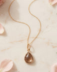 Drop Smokey Quartz Pendant Necklace in 14k Gold - Melt'm Jewelry