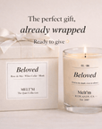 Beloved Candle – Rose de Mai, White Cedar & Musk | Luxury Floral Musk Candle | Romantic Gift | Melt’m Quiet Collection - Melt'm Jewelry
