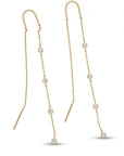 Diamond By The Yard Earrings, 14k Gold Diamond Threader Earrings - Melt'm Jewelry