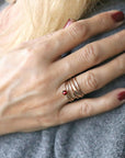 Minimalist Garnet Ring Gold Filled, Garnet Stacking Ring, Daughter Gift,