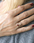 Minimalist Garnet Ring Gold Filled, Garnet Stacking Ring, Daughter Gift, January Birthstone Ring, Handmade Gemstone Ring, Heart Chakra Ring