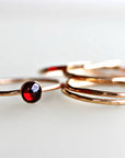 Minimalist Garnet Ring Gold Filled, Garnet Stacking Ring, Daughter Gift,
