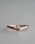 14k Gold Chevron Diamond Wedding Band Ring