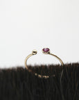14k Gold Open Cuff Ruby Ring - Melt'm Jewelry