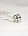Hand Stamped Wrapped Scroll Necklace Personalized Sterling Silver Hidden Message