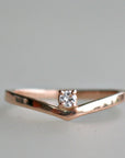 14k Gold Chevron Diamond Wedding Band Ring