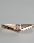 14k Gold Chevron Diamond Wedding Band Ring