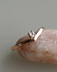 14k Gold Chevron Diamond Wedding Band Ring