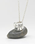 Hand Stamped Wrapped Scroll Necklace Personalized Sterling Silver Hidden Message