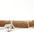 Hand Stamped Wrapped Scroll Necklace Personalized Sterling Silver Hidden Message
