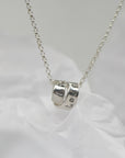 Hand Stamped Wrapped Scroll Necklace Personalized Sterling Silver Hidden Message