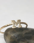 14k Gold Initial Ring - Melt'm Jewelry