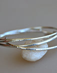 Hammered Sterling Silver Cuff Bracelet - Open Bangle