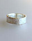 6mm Large Hammered Sterling Silver Band - Melt'm Jewelry