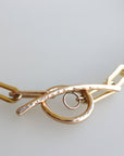Gold Chunky Elongated Rectangle Chain Necklace, Toggle Layering Necklace