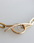 Gold Chunky Elongated Rectangle Chain Necklace, Toggle Layering Necklace