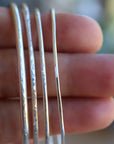Hammered Sterling Silver Cuff Bracelet - Open Bangle