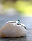 Blue Topaz Stacking Ring Set