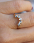 Curved Diamond Wedding Band