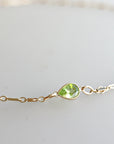 Gold Choker Necklace, Gemstone with Dainty Choker