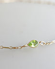 Gold Choker Necklace, Gemstone with Dainty Choker