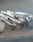 Blue Topaz Stacking Ring Set