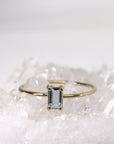 Emerald Cut Aquamarine Engagement Ring