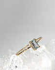 Emerald Cut Aquamarine Engagement Ring