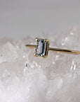 Emerald Cut Aquamarine Engagement Ring