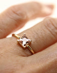 14k Gold Princess Cut Morganite Ring