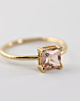 14k Gold Princess Cut Morganite Ring
