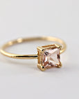 14k Gold Princess Cut Morganite Ring