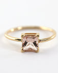 14k Gold Princess Cut Morganite Ring - Melt'm Jewelry