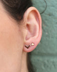 14k Solid Gold Chevron Stud Earrings