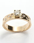 14k Gold Flush Set Diamond Wedding Band, Diamond Gypsy Ring - Melt'm Jewelry
