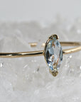 Marquise Cut Aquamarine Engagement Ring, 14k Gold March Birthstone Ring - Melt'm Jewelry