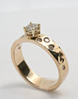 14k Gold Flush Set Diamond Wedding Band, Diamond Gypsy Ring - Melt'm Jewelry