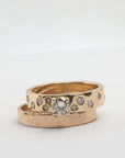 14k Gold Flush Set Diamond Wedding Band, Diamond Gypsy Ring