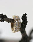 14k Gold Diamond Huggie Hoop Earrings (SINGLE or PAIR) - Melt'm Jewelry