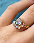 Curved Diamond Wedding Band