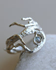 Gemstone Twig Ring in Sterling Silver